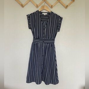 Monteau L.A Fit & Flare Striped A-line Mini Dress
